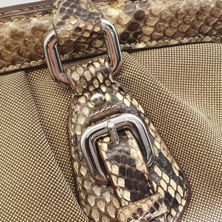 Prada Beige Jacquard Python Handbag