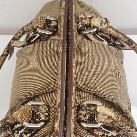 Prada Beige Jacquard Python Handbag