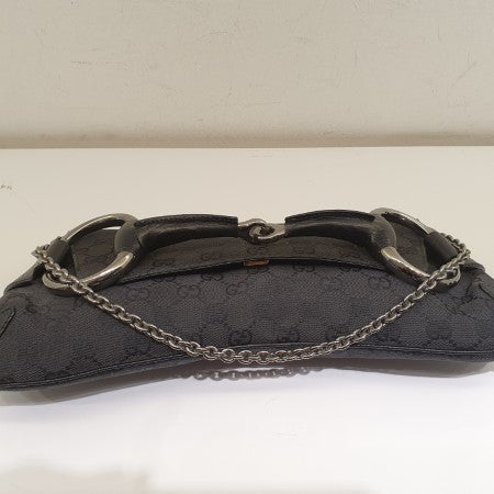 Gucci Black GG Horsebit Clutch Bag