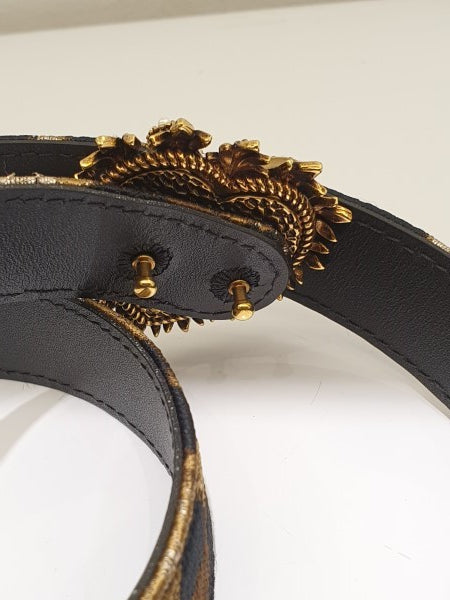 Dolce & Gabbana Bicolor Devotion Leopard Belt 34