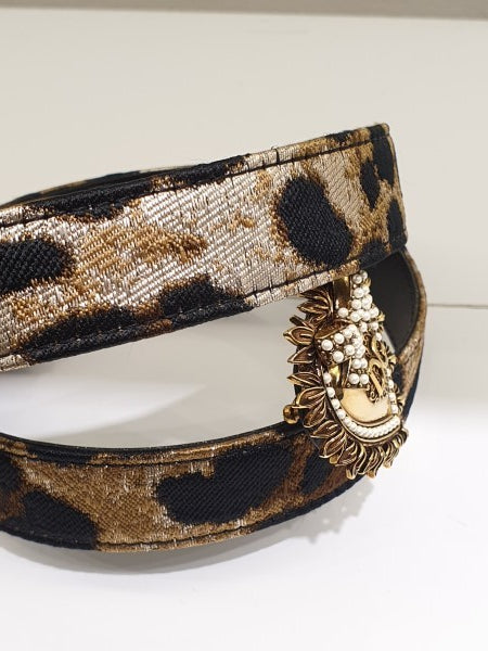 Dolce & Gabbana Bicolor Devotion Leopard Belt 34