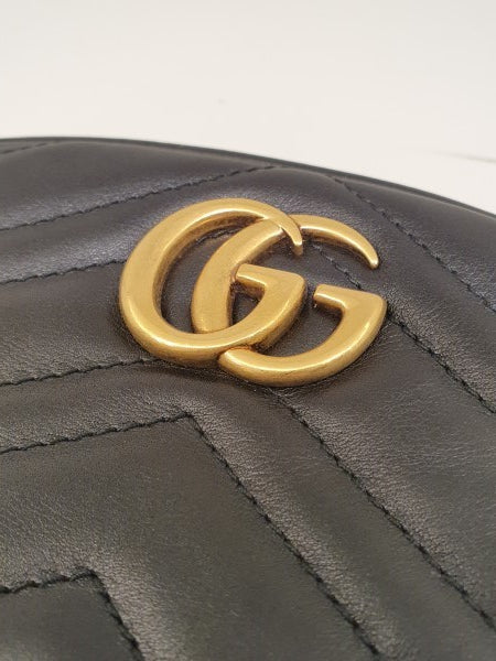 Gucci Black GG Marmont Belt Bag