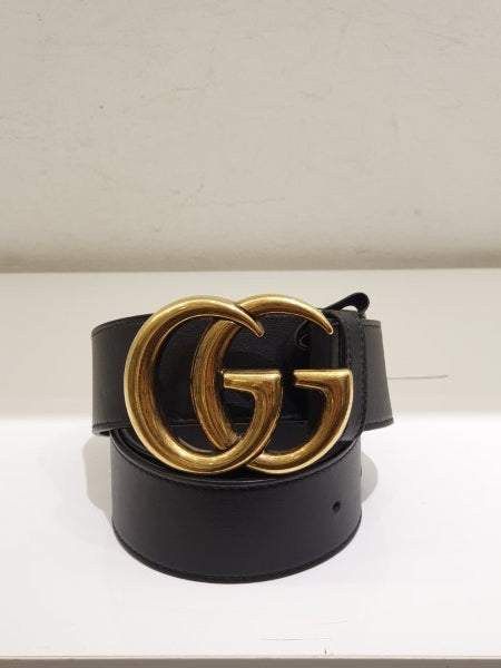 Gucci Black GG Belt 32