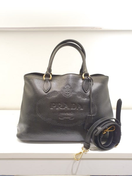 Prada Black Milano Small Tote Bag