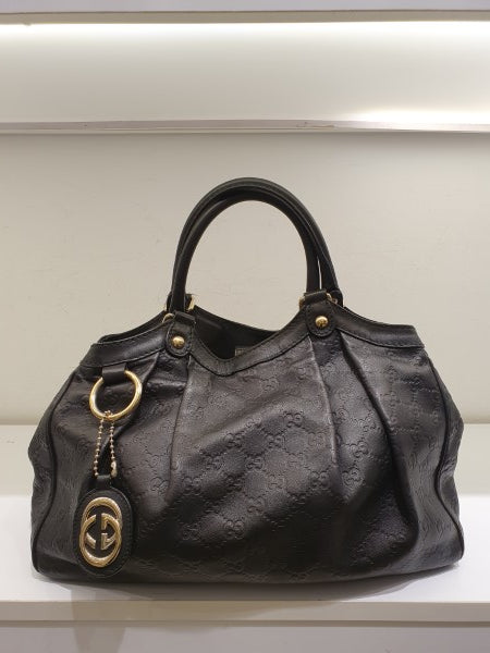 Gucci Black GG Sukey Tote Bag