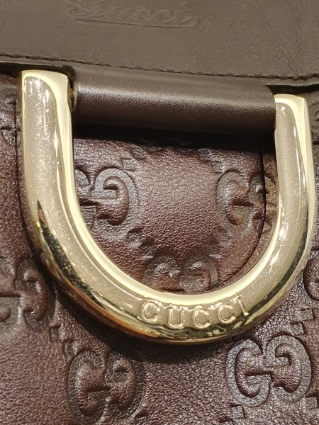 Gucci Brown GG D Ring Hobo Tote Bag