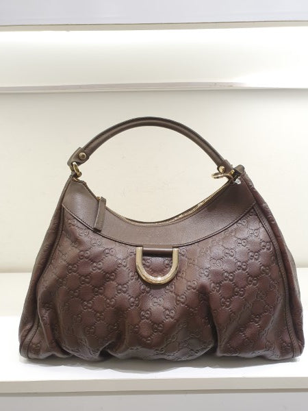 Gucci Brown GG D Ring Hobo Tote Bag