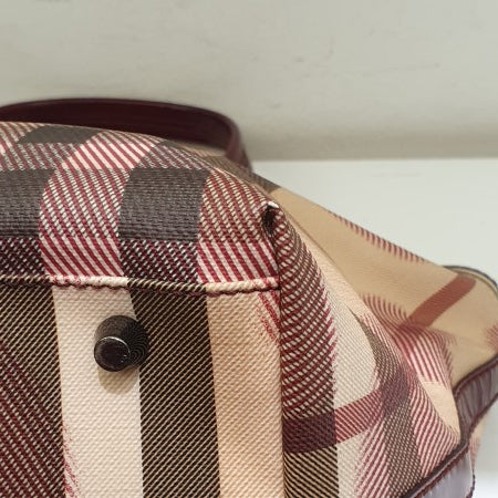 Burberry Red Nova Check Heart Gracie Diaper Tote Bag