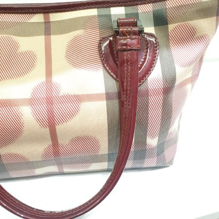 Burberry Red Nova Check Heart Gracie Diaper Tote Bag