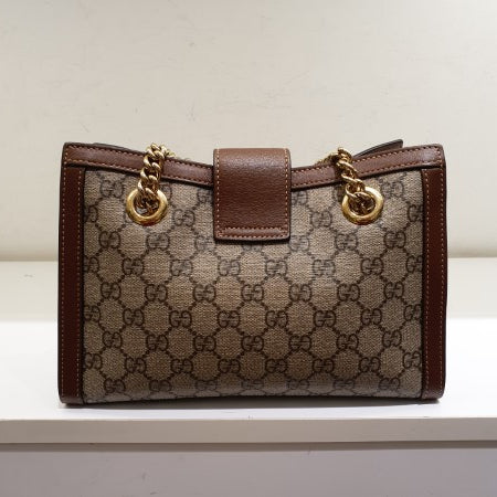 Gucci Bicolor GG Supreme Padlock Shoulder Bag