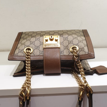 Gucci Bicolor GG Supreme Padlock Shoulder Bag