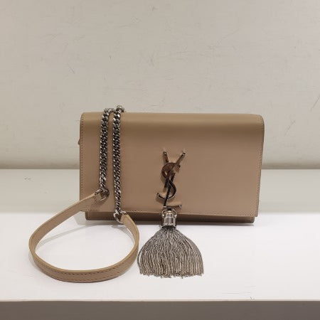 YSL Beige Kate Tassel Small Wallet on Chain