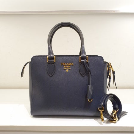 Prada Dark Blue Tote Bag