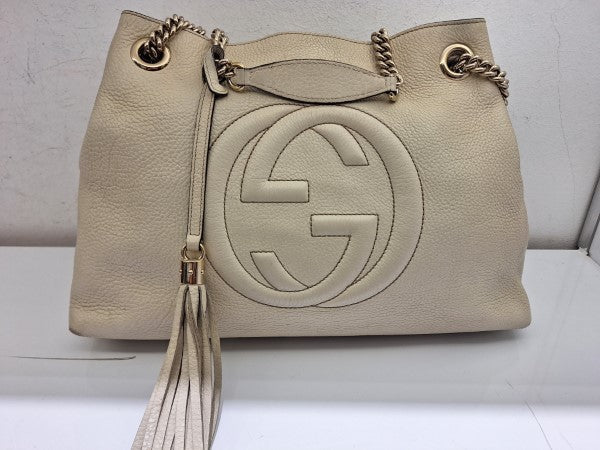 Gucci White Soho Chain Shoulder Bag