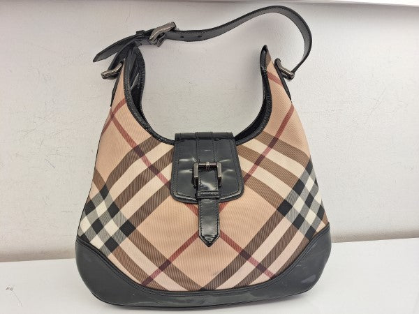 Burberry Bicolor Nova Check Hobo Bag