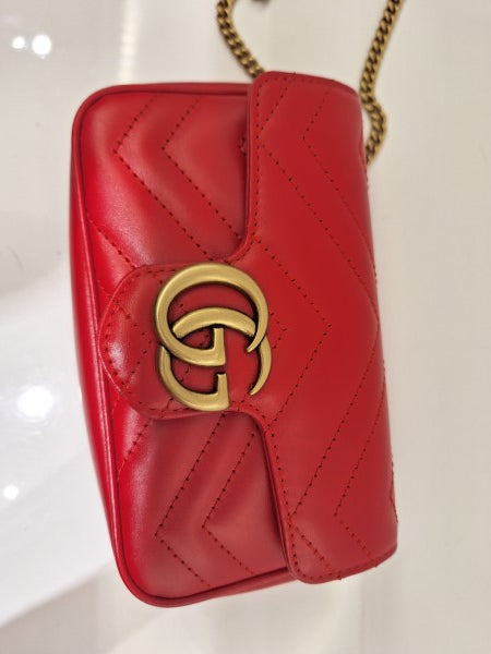 Gucci Red GG Marmont Super Mini Bag