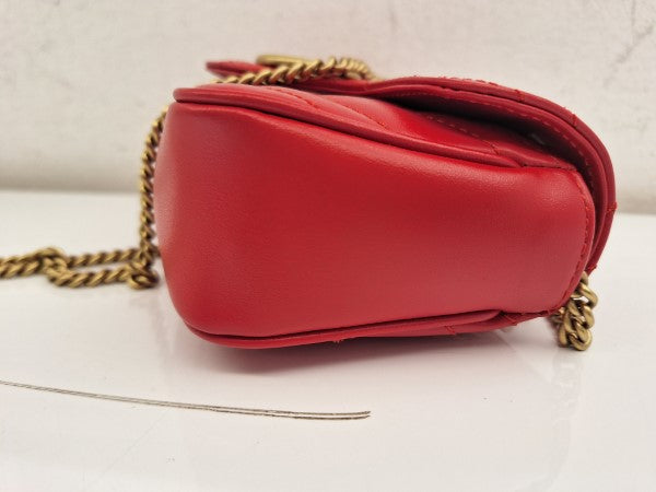 Gucci Red GG Marmont Super Mini Bag