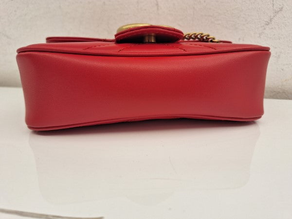 Gucci Red GG Marmont Super Mini Bag