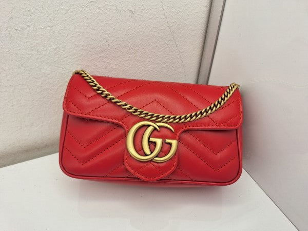 Gucci Red GG Marmont Super Mini Bag