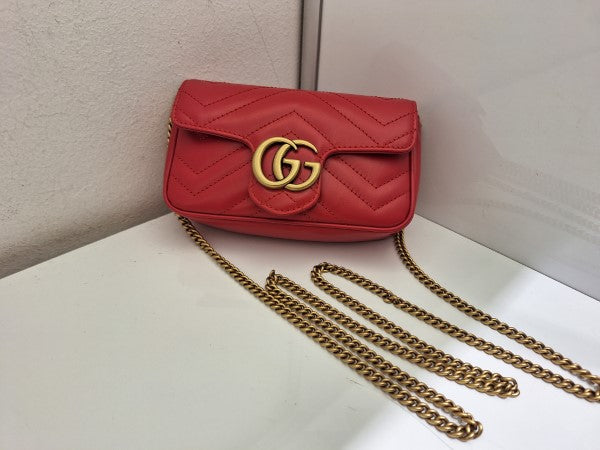 Gucci Red GG Marmont Super Mini Bag