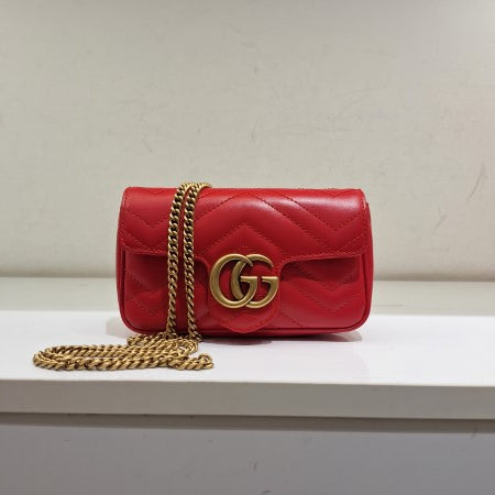 Gucci Red GG Marmont Super Mini Bag