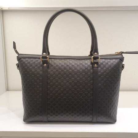 Gucci Black GG Microguccissima Convertible Satchel Bag