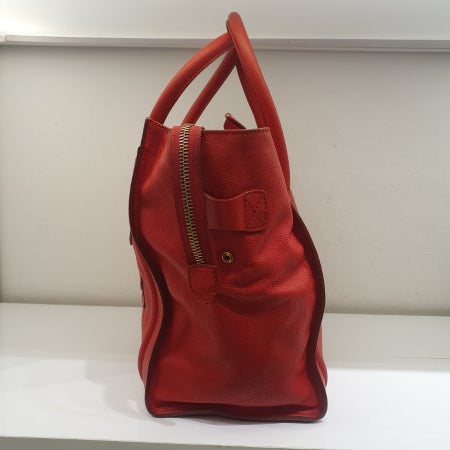 Celine Red Luggage Tote Bag