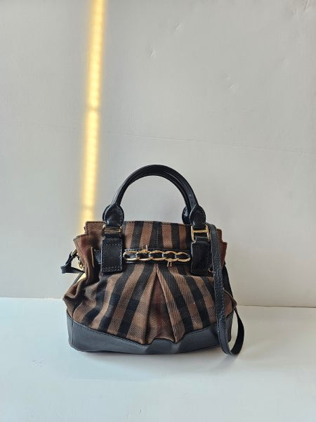 Burberry Bicolor Nova Check Top Handle Bag