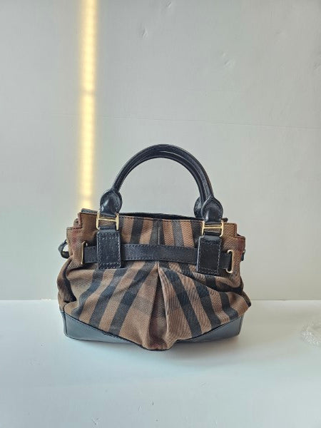 Burberry Bicolor Nova Check Top Handle Bag