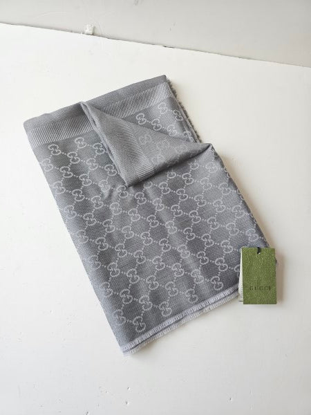 Gucci Light Grey GG Scarf