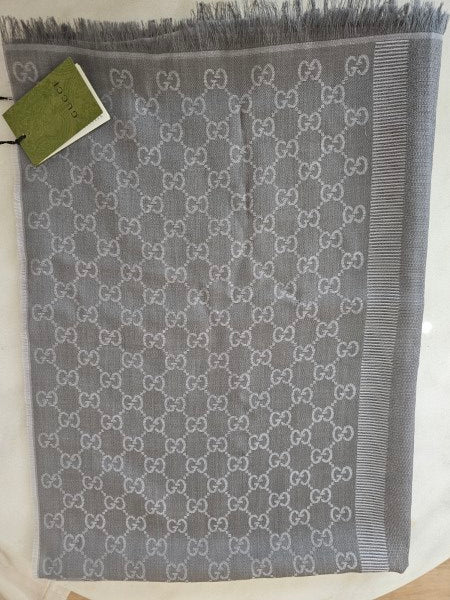 Gucci Light Grey GG Scarf