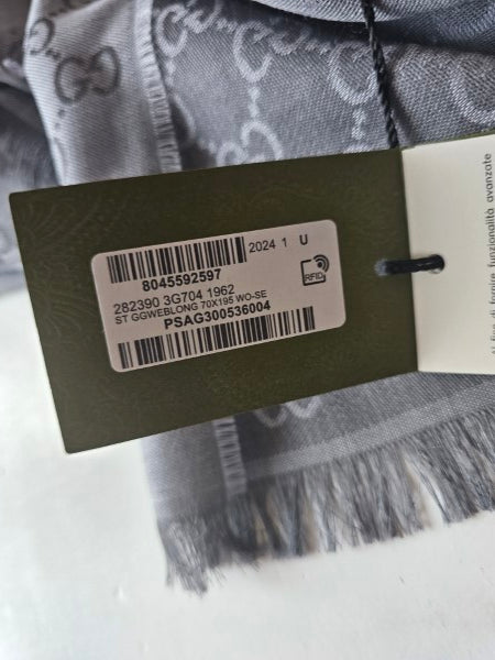 Gucci Light Grey GG Scarf