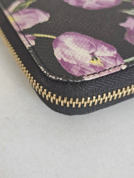 Dolce & Gabbana Black Floral Long Wallet