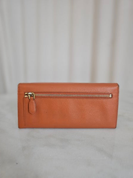 Prada Orange Long Wallet