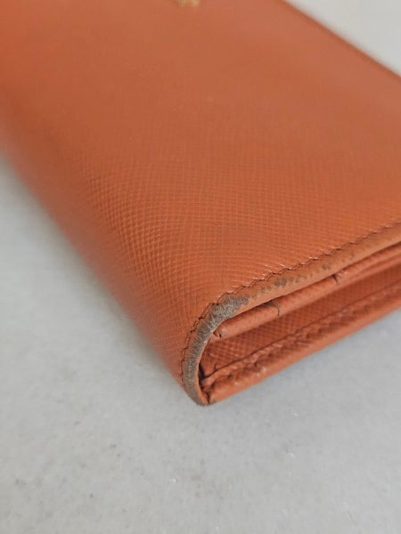 Prada Orange Long Wallet