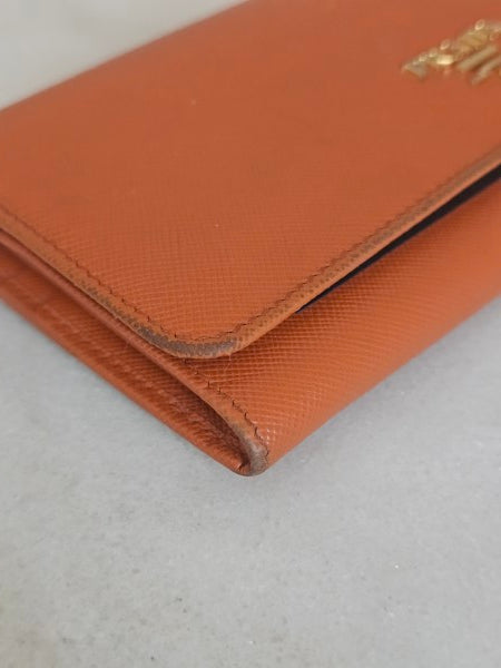 Prada Orange Long Wallet