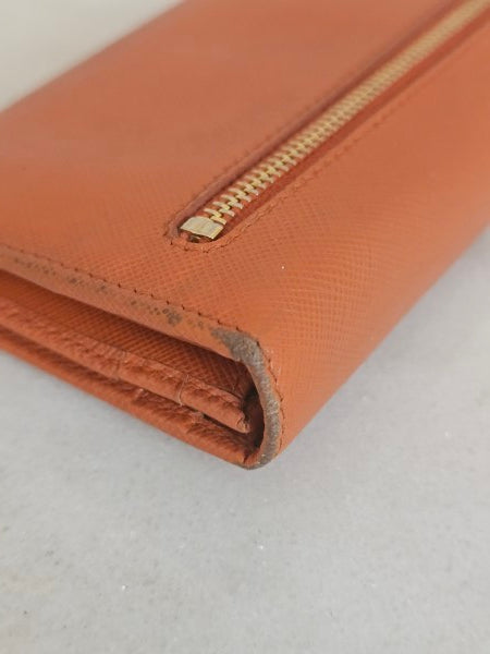 Prada Orange Long Wallet