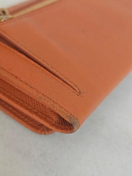 Prada Orange Long Wallet