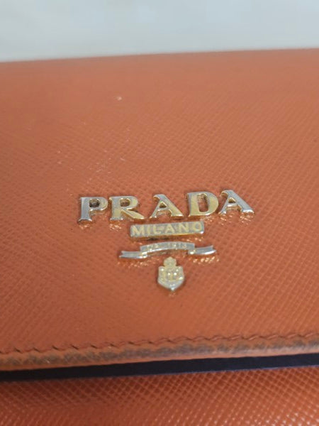 Prada Orange Long Wallet