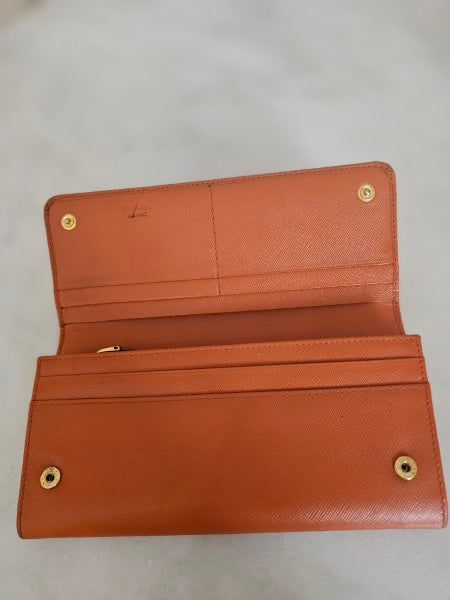 Prada Orange Long Wallet