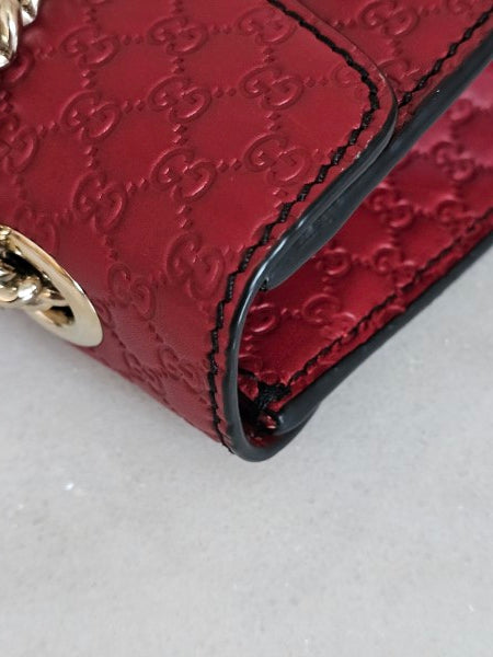 Gucci Dark Red Monogram Emily Bag