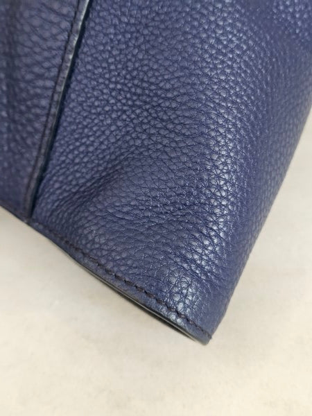 Prada Blue Vitello Daino Tote Bag