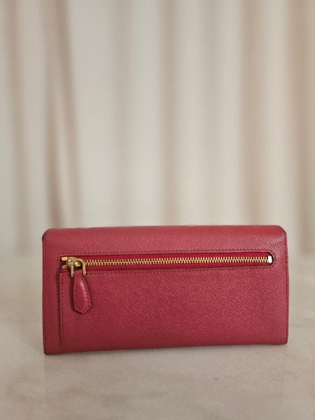 Prada Pink Bow Continental Flap Long Wallet