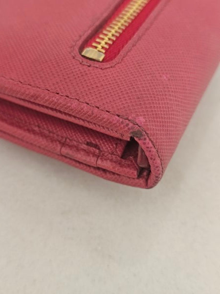 Prada Pink Bow Continental Flap Long Wallet