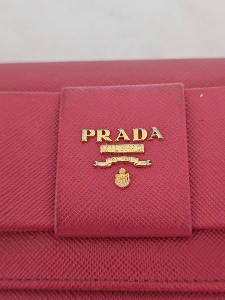 Prada Pink Bow Continental Flap Long Wallet