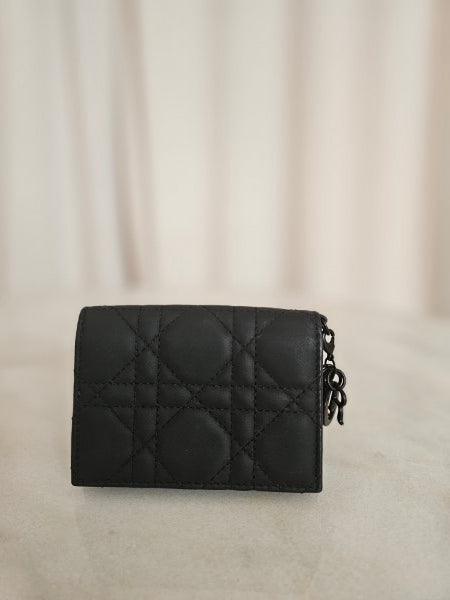 Christian Dior Black Lady Dior Mini Wallet