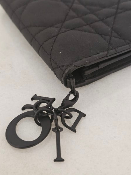 Christian Dior Black Lady Dior Mini Wallet