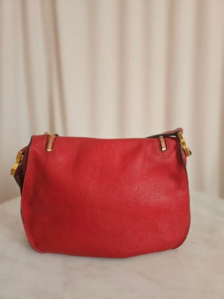 Chloe Red Marcie Zip Crossbody Bag