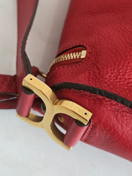 Chloe Red Marcie Zip Crossbody Bag