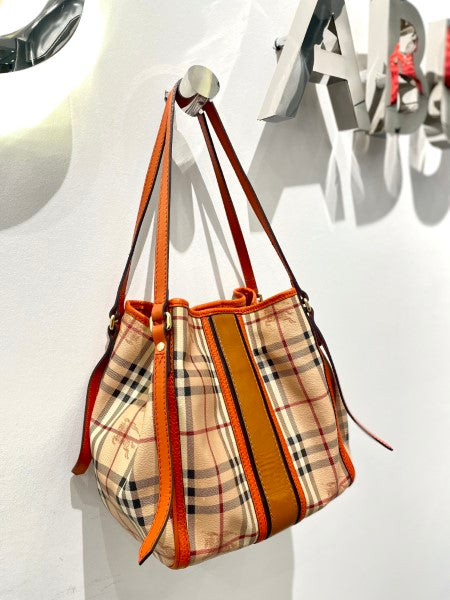 Burberry Bicolor Haymarket Canterbury Tote Bag